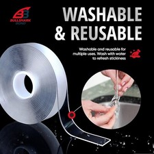 Bullshark Bond 1-Pack 2mm Clear Double Sided Tape, 0.58in Width, 16.5ft 33ft To