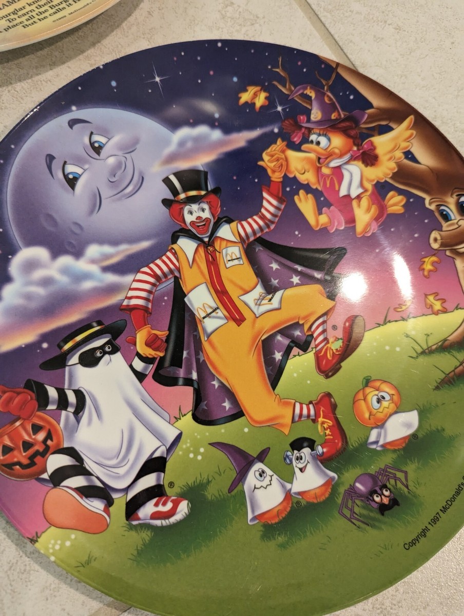 80' McDonald's Plastic Plate×4 マクドナルド絵皿 McDonalds 1989 9