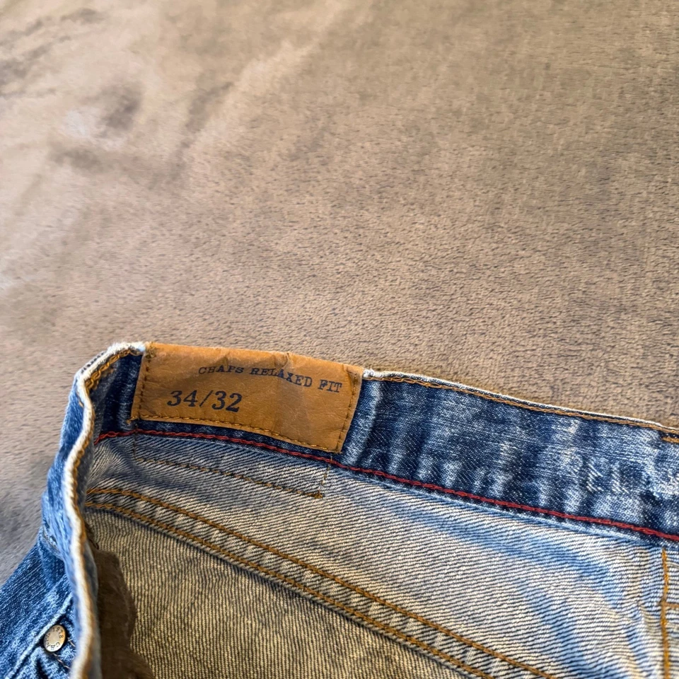 Chaps Denim Relaxed Fit Jeans Mens 34x32 Blue Cotton Straight Leg Casual - Image 3 of 4