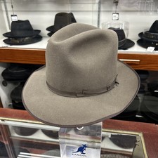 Borsalino Alessandria Taupe Fur Felt Hat Made In Italy Size 56 7