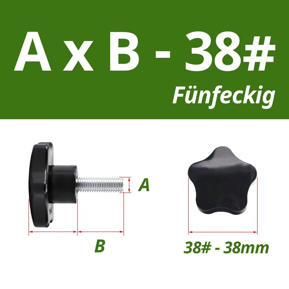 Feststellschraube Sterngriffschraube Klemmschraube M4 M5 - M12 Gewinde Schraube - Bild 3 von 4