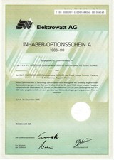 50 X Elektrowatt AG Z&uuml;rich  1er-A-OS 1985
