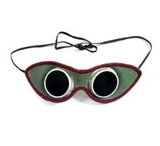 Vintage Steampunk Leather Welding Xray Safety Tinted Glass Goggles