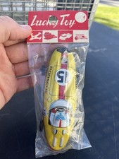 Vintage LUCKY TOY Tin PORCHE Car in Original Package HTF NIP