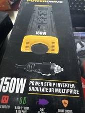 Power Drive 150W Power Strip Inverter -Outlets/Ports/12V Socket- Model #PWD150S