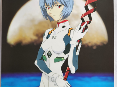 1990s SEGA Neon Genesis Evangelion B2 Poster Rei with Spear of
