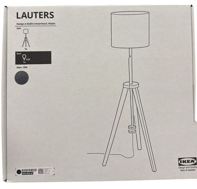New IKEA LAUTERS Brown Ash White Floor Lamp 151 cm (59 