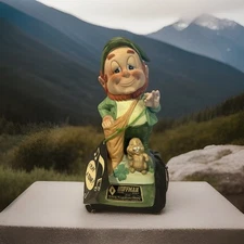 Hoffman Kentucky Bourbon Whiskey Leprechaun Mr. Sandman Music Box Decanter W/tag