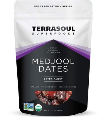 Terrasoul Superfoods Organic Medjool Dates, 2 Lbs - Soft Chewy Texture | Sweet C