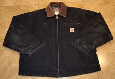 Vintage Carhartt Detroit J01 BLK Blanket Full Lined Jacket Made In The USA Black