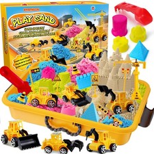 ESSENSON Sensory Bin - Play Sand Kit with Construction Set Toy Truck and 4lbs...