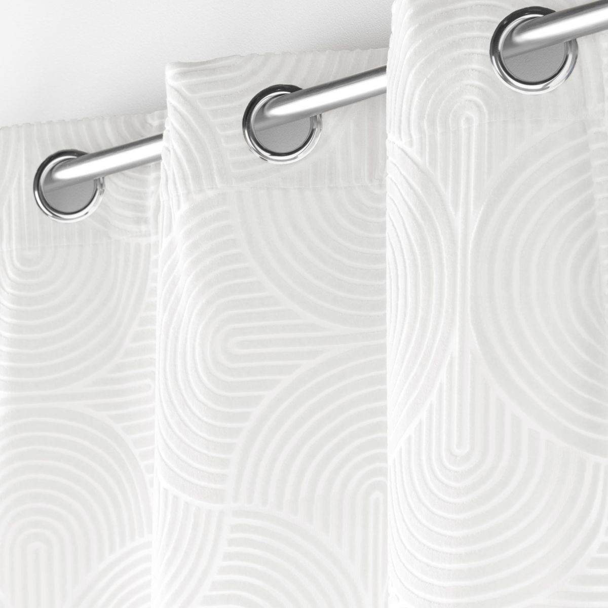 Rideau en velours blanc isolant Eva 135x260 opaque à œillets