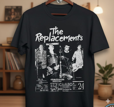 The Replacements Band Vintage Concert Punk Rock Graphic Black T-Shirt - T139