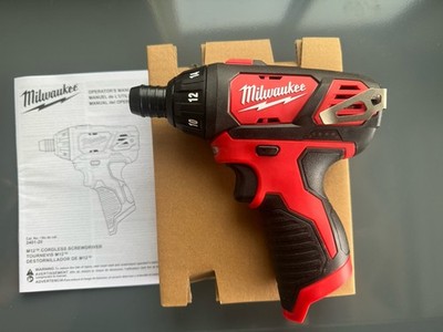 Milwaukee M12 2401-20 Cordless 1/4'' Hex Screwdriver Driver Tool Only With Manual