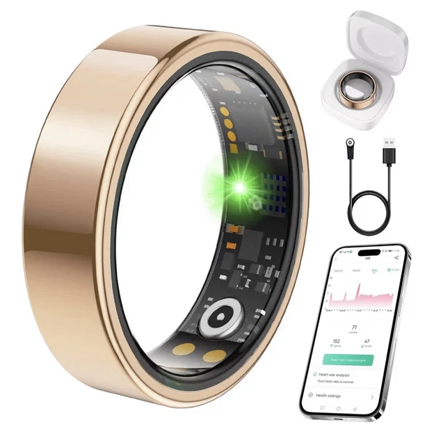 MAERXUNO Smart Ring - Black - Size 12