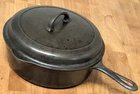 Vintage Griswold #8 Deep Cast Iron Chicken Fryer 777B Skillet w/ 1098B Lid