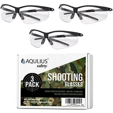 3pk Shooting Glasses - Safety Glasses Eye Protection for Shooting Range (Clear)