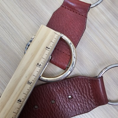 Michael Kors Waist Belt Womens Large Burgundy Chain Leather  display picture 2