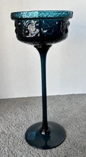 Blenko Wayne Husted Cobalt Candle Vase  14" Tall   MCM Vintage!!