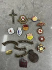 VINTAGE WW1 WW2 MILITARY RED CROSS HANTS ST MTC NURSE ACADEMY BADGES PIN ENAMEL
