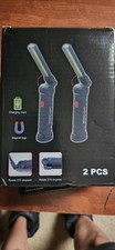 2 Pack Magnetic Base LED COB Work Light Rechargeable Mechanic Torch Flashlight