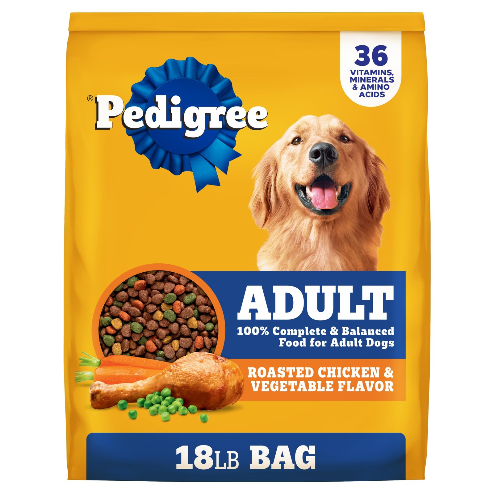 Pedigree Adult Dry Dog Food, Complete Nutrition, 18 Pound (Pack of 1), Other 