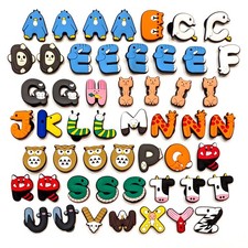ANIMAL ALPHABET SHOE CHARMS - Buy Single Individual Letters Fits Crocs 