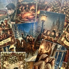 Vintage Christmas Craft Cards x 6 Scrapbooking Journaling Cardmaking Toppers