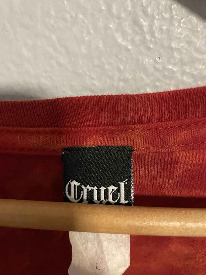 Vintage Womens Top Large Red Burnout Stretch Lightweight Long Sleeve Boho Y2K - Image 3 of 4