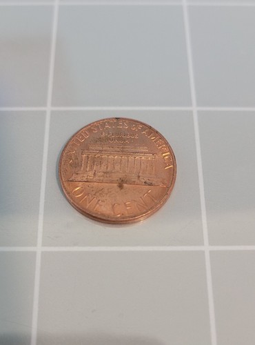 1983-P Lincoln Cent Die Crack Error Reverse Memorial Base to Rim L&R 2.5g 619-02 - Picture 9 of 12