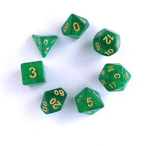 Sparkly D20 DND Dice Set of 7 Polyhedron Poly TTRPG Glitter Shimmer Acrylic RPG - Picture 78 of 90