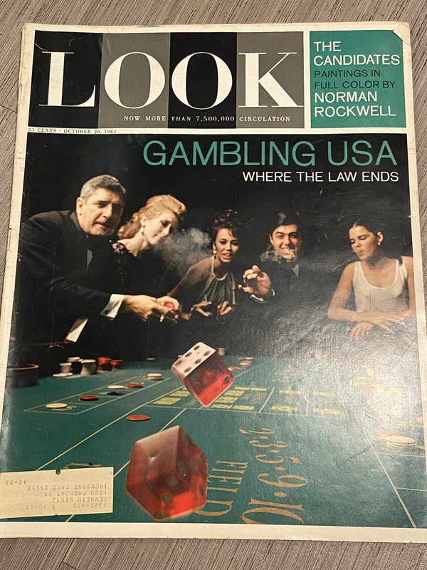 Look Magazine October 20 1964: Gambling USA | Norman Rockwell | Baseball | Eggar
