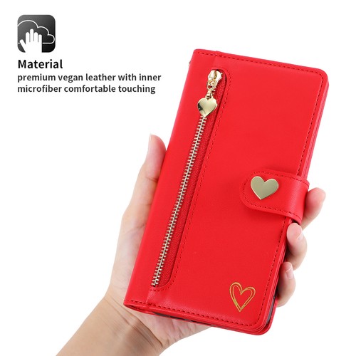 For iPhone 16 15 Pro Max 14 13 12 11 WOMEN Leather Card Wallet Flip Case + Strap - Picture 30 of 78