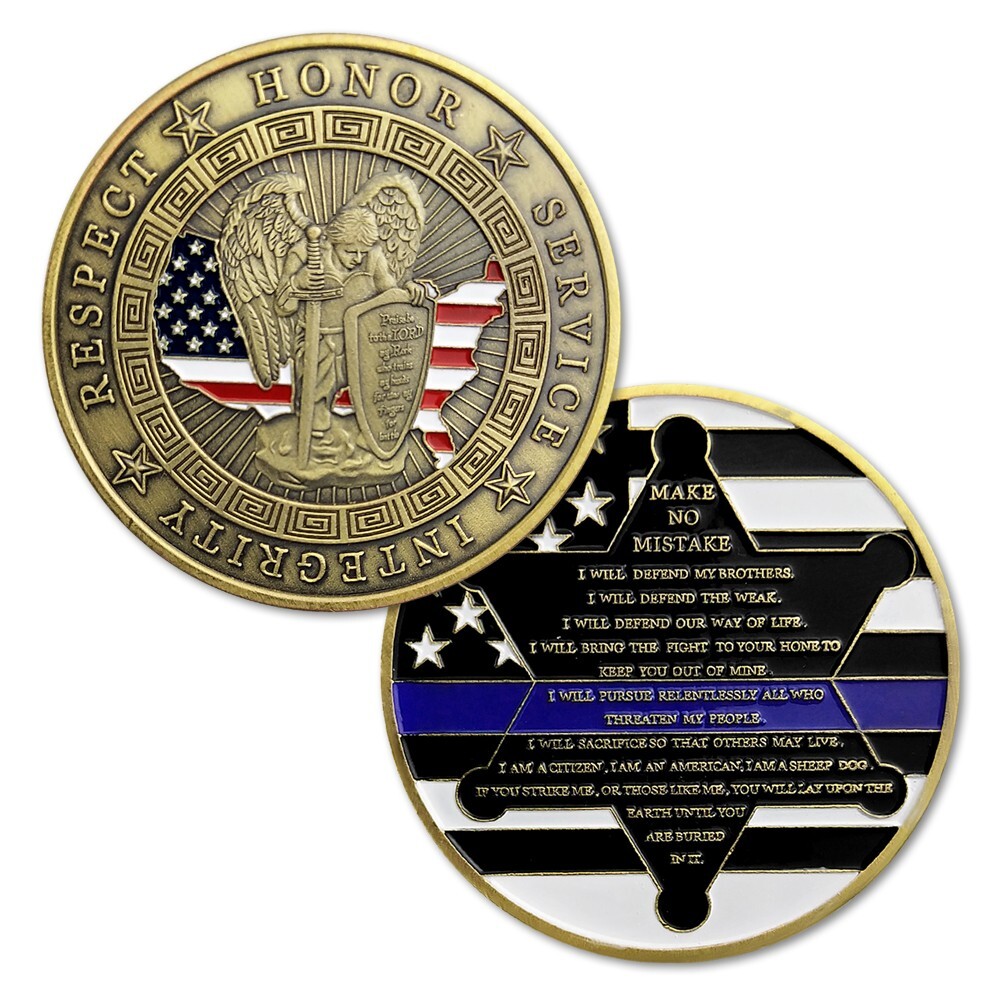 St. Michael Police Challenge Coin Law Enforcement Officer Prayer Souvenir Coin