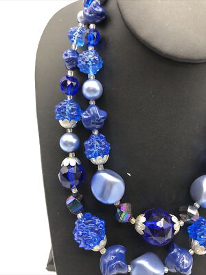 【2plan】23SS★ [MADE] Double-mold beads necklace Big Rhinestone Bead Pink Glass Faux Pearl Necklace Two