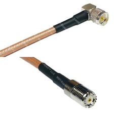 RG400 MINI UHF MALE ANGLE to MINI UHF FEMALE RF Cable FAST-SHIP LOT