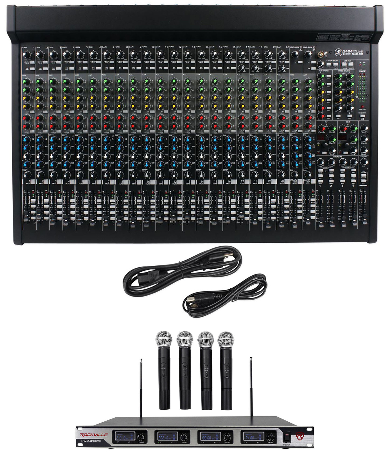 Mackie 2404VLZ4 24-channel 4-Bus FX Mixer w/ USB+(4) Wireless Mics 2404-VLZ4