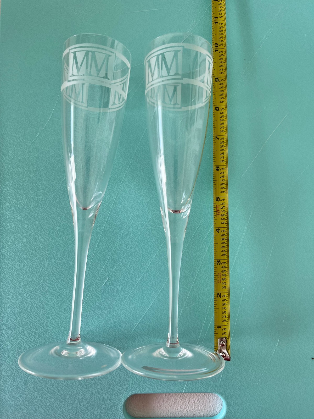 Tiffany & Co MM Champagne Flute Millennium Crystal Glass (2000) with