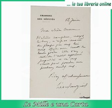 lettera AUTOGRAFO ORIGINALE LEON BOURGEOIS Premio Nobel per la pace massoneria
