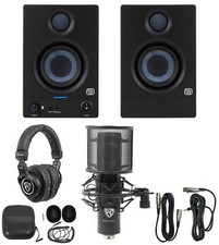 Pair Presonus Eris 3.5BT 2nd Gen 3.5" Studio Monitors w/Bluetooth Mic Headphones