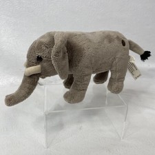 FAO Schwarz Toys R Us 9in Gray Standing Elephant Stuffed Animal Plush Tusks 2016