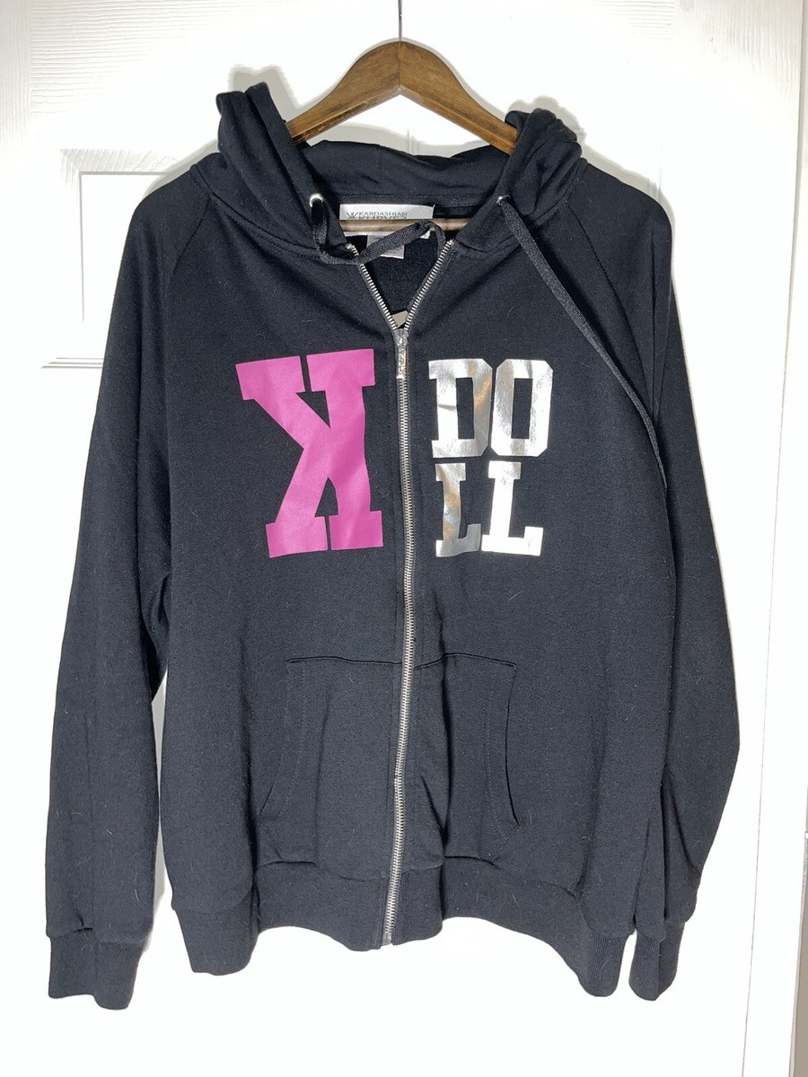 K♡ K Doll Kardashian Kurves Hoodie Grahic Logo Zip Up
