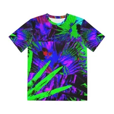 All Over Print T Shirt Psychedelic Neon Tropical Futuristic Nature Colorful Surf