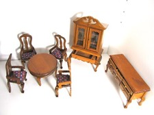 Lotto 7 mobili in legno fatti a mano casa di bambola vintage nuovi apribili