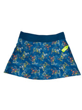 LANDS' END Women's Skort Skirt Size XL 18Blue Floral Tennis Activewear Pull On N