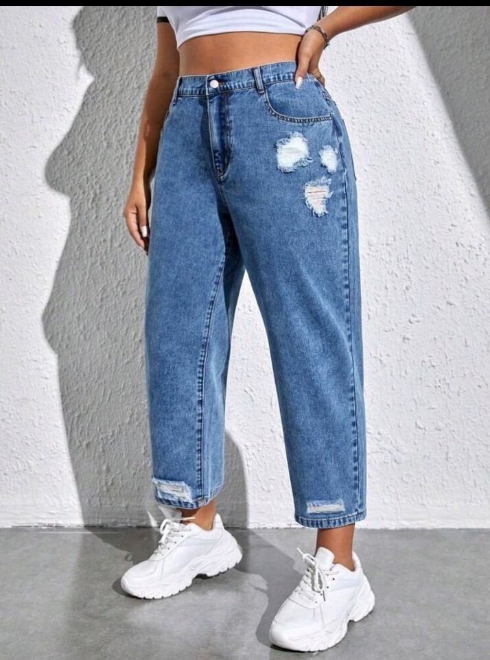 TKMaxx Designer Women high waist ripped jeans * UK 1416*Middwash