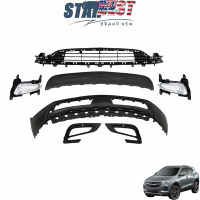 New For 2017 2018-2022 Buick Encore Front Lower Bumper Complete With Grills Set