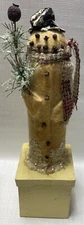 *Christmas SNOWMAN “Antique Look Candy Container” PINEBERRY LANE wBOX 1999 11”