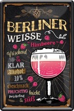 Blechschilder Bier lustiger Spruch “Berliner Weisse Himbeere” Geschenkidee Männe