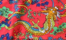 Craft Fabric colorful Chinese serpent DRAGON design  47"x 110"